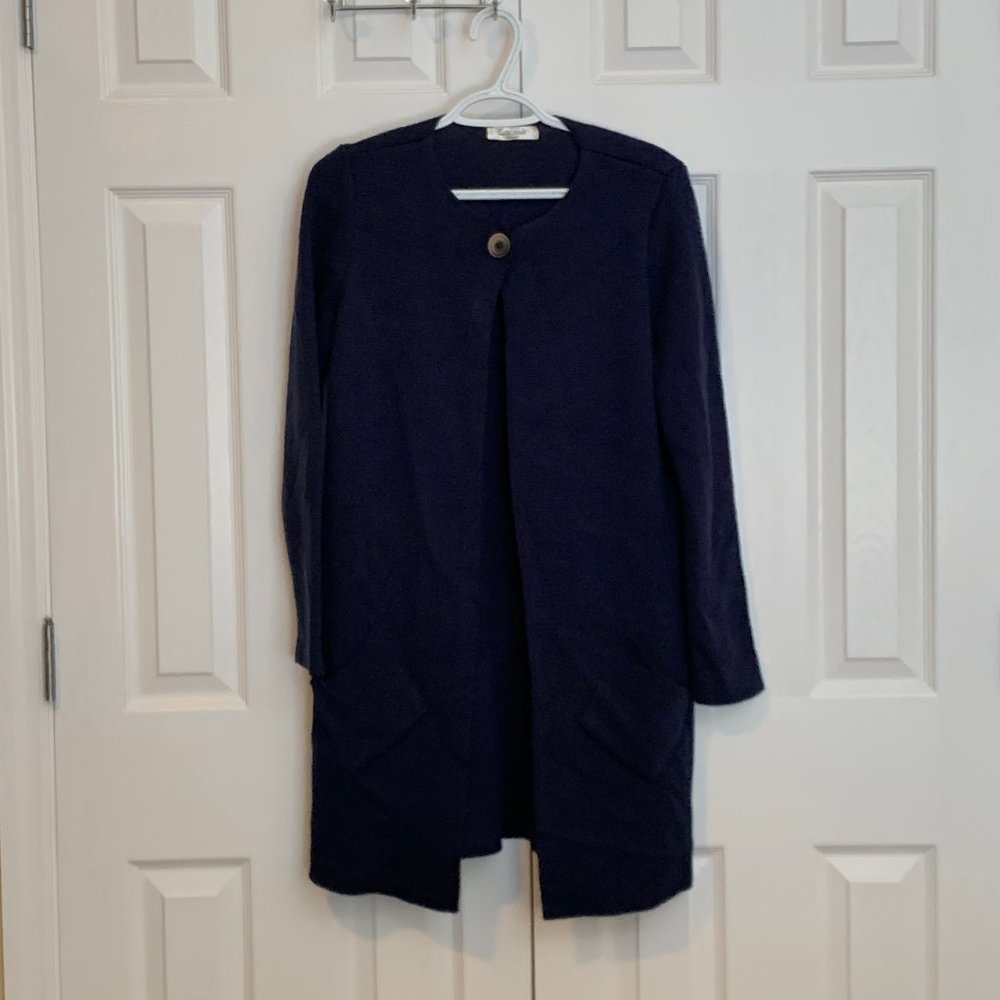 Cocogio Navy Merino Wool Cardigan